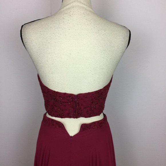 Alyce Paris Burgundy Maxi Dress - Picture 6 of 12